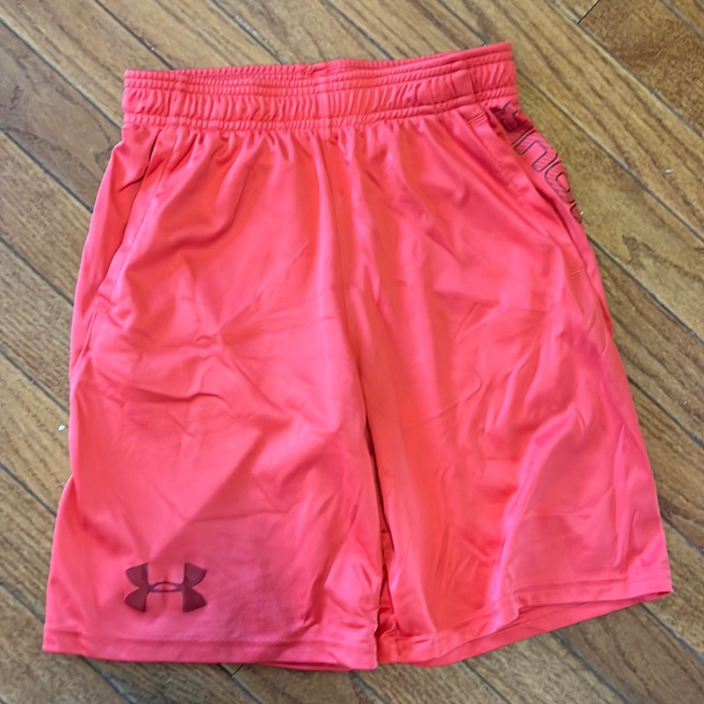 Medium, Under Armour shorts.